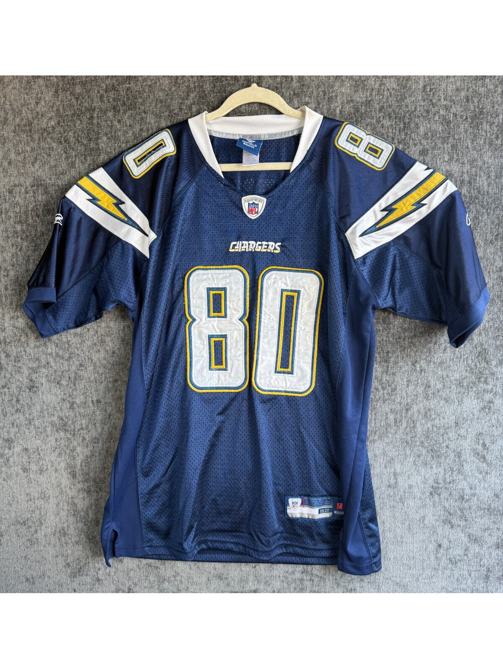 Vintage Reebok NFL On Field San Diego Chargers Malcolm Floyd #80 Jersey Size 52